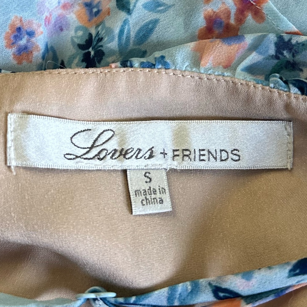 Revolve Lovers and Friends Rae Blue Mini Dress Meadow Floral Vacation Size Small - Picture 7 of 10